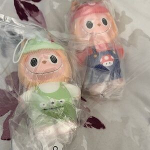 Adorable Labubu lot of 2 squishy stress dolls